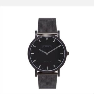 Shore Project Unisex Falmouth black SS mesh watch